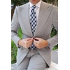 image:imageHISDERN Mens Ties Solid Color Tie and Pocket Square Set Classic Woven Formal Neckties amp Handkerchief Wedding PartyBblue  Gray  White Check