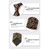 image:imageHISDERN Mens Ties Solid Color Tie and Pocket Square Set Classic Woven Formal Neckties amp Handkerchief Wedding PartyBlack Gold Striped