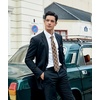 image:imageHISDERN Mens Ties Solid Color Tie and Pocket Square Set Classic Woven Formal Neckties amp Handkerchief Wedding PartyBlack and Brown