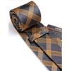 image:imageHISDERN Mens Ties Solid Color Tie and Pocket Square Set Classic Woven Formal Neckties amp Handkerchief Wedding PartyBlack and Brown