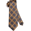 image:imageHISDERN Mens Ties Solid Color Tie and Pocket Square Set Classic Woven Formal Neckties amp Handkerchief Wedding PartyBlack and Brown