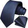 image:imageHISDERN Mens Ties Solid Color Tie and Pocket Square Set Classic Woven Formal Neckties amp Handkerchief Wedding PartyBlue 2