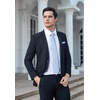 image:imageHISDERN Mens Ties Solid Color Tie and Pocket Square Set Classic Woven Formal Neckties amp Handkerchief Wedding PartyBlue
