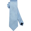 image:imageHISDERN Mens Ties Solid Color Tie and Pocket Square Set Classic Woven Formal Neckties amp Handkerchief Wedding PartyBlue