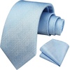 image:imageHISDERN Mens Ties Solid Color Tie and Pocket Square Set Classic Woven Formal Neckties amp Handkerchief Wedding PartyBlue