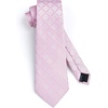 image:imageHISDERN Mens Ties Solid Color Tie and Pocket Square Set Classic Woven Formal Neckties amp Handkerchief Wedding PartyBlush Pink Check