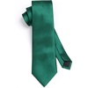 image:imageHISDERN Mens Ties Solid Color Tie and Pocket Square Set Classic Woven Formal Neckties amp Handkerchief Wedding PartyC06green