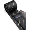 image:imageHISDERN Mens Ties Solid Color Tie and Pocket Square Set Classic Woven Formal Neckties amp Handkerchief Wedding PartyCblack
