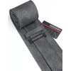 image:imageHISDERN Mens Ties Solid Color Tie and Pocket Square Set Classic Woven Formal Neckties amp Handkerchief Wedding PartyGrey