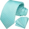 image:imageHISDERN Mens Ties Solid Color Tie and Pocket Square Set Classic Woven Formal Neckties amp Handkerchief Wedding PartyMint Blue