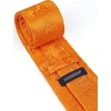 image:imageHISDERN Mens Ties Solid Color Tie and Pocket Square Set Classic Woven Formal Neckties amp Handkerchief Wedding PartyOrange Floral