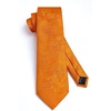image:imageHISDERN Mens Ties Solid Color Tie and Pocket Square Set Classic Woven Formal Neckties amp Handkerchief Wedding PartyOrange Floral