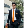 image:imageHISDERN Mens Ties Solid Color Tie and Pocket Square Set Classic Woven Formal Neckties amp Handkerchief Wedding PartyOrange Floral
