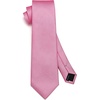 image:imageHISDERN Mens Ties Solid Color Tie and Pocket Square Set Classic Woven Formal Neckties amp Handkerchief Wedding PartyPink