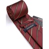 image:imageHISDERN Mens Ties Solid Color Tie and Pocket Square Set Classic Woven Formal Neckties amp Handkerchief Wedding PartyRed 3
