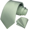 image:imageHISDERN Mens Ties Solid Color Tie and Pocket Square Set Classic Woven Formal Neckties amp Handkerchief Wedding PartySage Green