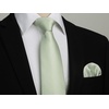 image:imageHISDERN Mens Ties Solid Color Tie and Pocket Square Set Classic Woven Formal Neckties amp Handkerchief Wedding PartySage Green