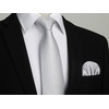 image:imageHISDERN Mens Ties Solid Color Tie and Pocket Square Set Classic Woven Formal Neckties amp Handkerchief Wedding PartySilver