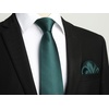 image:imageHISDERN Mens Ties Solid Color Tie and Pocket Square Set Classic Woven Formal Neckties amp Handkerchief Wedding PartyTeal