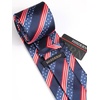 image:imageHISDERN Stripe Tie Mens Ties with Pocket Square Set Classic 34 Silk Formal Necktie Handkerchief for Business WeddingA01navy American Flag