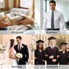 image:imageHISDERN Stripe Tie Mens Ties with Pocket Square Set Classic 34 Silk Formal Necktie Handkerchief for Business WeddingA01navy American Flag