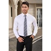 image:imageHISDERN Stripe Tie Mens Ties with Pocket Square Set Classic 34 Silk Formal Necktie Handkerchief for Business WeddingA08grey  Silver