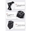 image:imageHISDERN Stripe Tie Mens Ties with Pocket Square Set Classic 34 Silk Formal Necktie Handkerchief for Business WeddingA09black  Grey