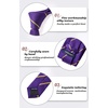 image:imageHISDERN Stripe Tie Mens Ties with Pocket Square Set Classic 34 Silk Formal Necktie Handkerchief for Business WeddingD03purple