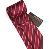 image:imageHISDERN Stripe Tie Mens Ties with Pocket Square Set Classic 34 Silk Formal Necktie Handkerchief for Business WeddingD07red