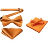 image:imageHISDERN Bow Ties for Men Orange Color Pre Tied Bow Tie and Pocket Square Classic Adjustable Clip on Bowties Handkerchief Set for Wedding Business Party