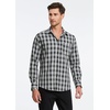 image:imageHISDERN Mens Long Sleeve Dress ShirtsPlaid Striped Button Down ShirtBig ampTall Men Gingham Camisa for Casual Business FormalBlack Checked