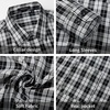 image:imageHISDERN Mens Long Sleeve Dress ShirtsPlaid Striped Button Down ShirtBig ampTall Men Gingham Camisa for Casual Business FormalBlack Checked