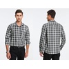 image:imageHISDERN Mens Long Sleeve Dress ShirtsPlaid Striped Button Down ShirtBig ampTall Men Gingham Camisa for Casual Business FormalBlack Checked