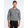 image:imageHISDERN Mens Long Sleeve Dress ShirtsPlaid Striped Button Down ShirtBig ampTall Men Gingham Camisa for Casual Business FormalBlack Checked