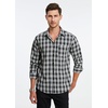 image:imageHISDERN Mens Long Sleeve Dress ShirtsPlaid Striped Button Down ShirtBig ampTall Men Gingham Camisa for Casual Business FormalBlack Checked