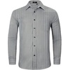 image:imageHISDERN Mens Long Sleeve Dress ShirtsPlaid Striped Button Down ShirtBig ampTall Men Gingham Camisa for Casual Business FormalBlack Striped