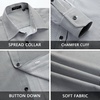 image:imageHISDERN Mens Long Sleeve Dress ShirtsPlaid Striped Button Down ShirtBig ampTall Men Gingham Camisa for Casual Business FormalBlack Striped