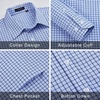 image:imageHISDERN Mens Long Sleeve Dress ShirtsPlaid Striped Button Down ShirtBig ampTall Men Gingham Camisa for Casual Business FormalBlue Gingham