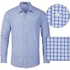 image:imageHISDERN Mens Long Sleeve Dress ShirtsPlaid Striped Button Down ShirtBig ampTall Men Gingham Camisa for Casual Business FormalBlue Gingham