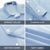 image:imageHISDERN Mens Long Sleeve Dress ShirtsPlaid Striped Button Down ShirtBig ampTall Men Gingham Camisa for Casual Business FormalBlue Striped
