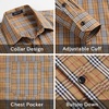 image:imageHISDERN Mens Long Sleeve Dress ShirtsPlaid Striped Button Down ShirtBig ampTall Men Gingham Camisa for Casual Business FormalBrown Plaid