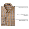 image:imageHISDERN Mens Long Sleeve Dress ShirtsPlaid Striped Button Down ShirtBig ampTall Men Gingham Camisa for Casual Business FormalBrown Plaid