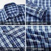 image:imageHISDERN Mens Long Sleeve Dress ShirtsPlaid Striped Button Down ShirtBig ampTall Men Gingham Camisa for Casual Business FormalDrak Blue Plaid