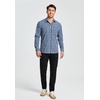 image:imageHISDERN Mens Long Sleeve Dress ShirtsPlaid Striped Button Down ShirtBig ampTall Men Gingham Camisa for Casual Business FormalDrak Blue Plaid