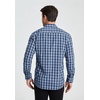 image:imageHISDERN Mens Long Sleeve Dress ShirtsPlaid Striped Button Down ShirtBig ampTall Men Gingham Camisa for Casual Business FormalDrak Blue Plaid