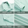 image:imageHISDERN Mens Long Sleeve Dress ShirtsPlaid Striped Button Down ShirtBig ampTall Men Gingham Camisa for Casual Business FormalGreen Plaid