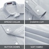 image:imageHISDERN Mens Long Sleeve Dress ShirtsPlaid Striped Button Down ShirtBig ampTall Men Gingham Camisa for Casual Business FormalGrey Striped
