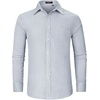 image:imageHISDERN Mens Long Sleeve Dress ShirtsPlaid Striped Button Down ShirtBig ampTall Men Gingham Camisa for Casual Business FormalGrey Striped
