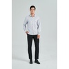 image:imageHISDERN Mens Long Sleeve Dress ShirtsPlaid Striped Button Down ShirtBig ampTall Men Gingham Camisa for Casual Business FormalGrey Striped