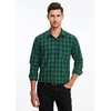 image:imageHISDERN Mens Long Sleeve Dress ShirtsPlaid Striped Button Down ShirtBig ampTall Men Gingham Camisa for Casual Business FormalHunter Green Plaid